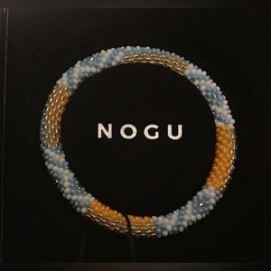 🩵🤎🤍 NOGU Blue, Gold, White Himalayan Bracelet 🤍🤎🩵